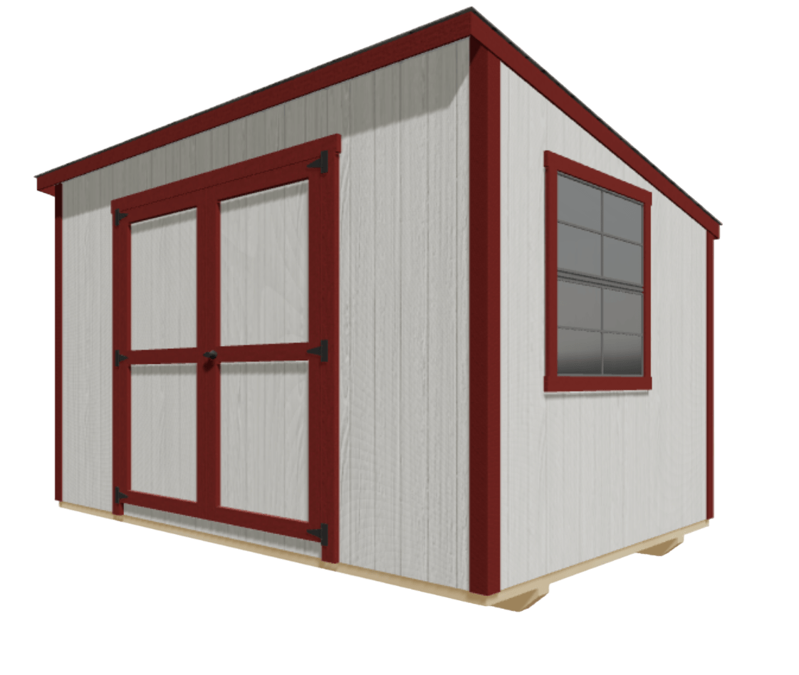 White and Red Wooden Cottage shed