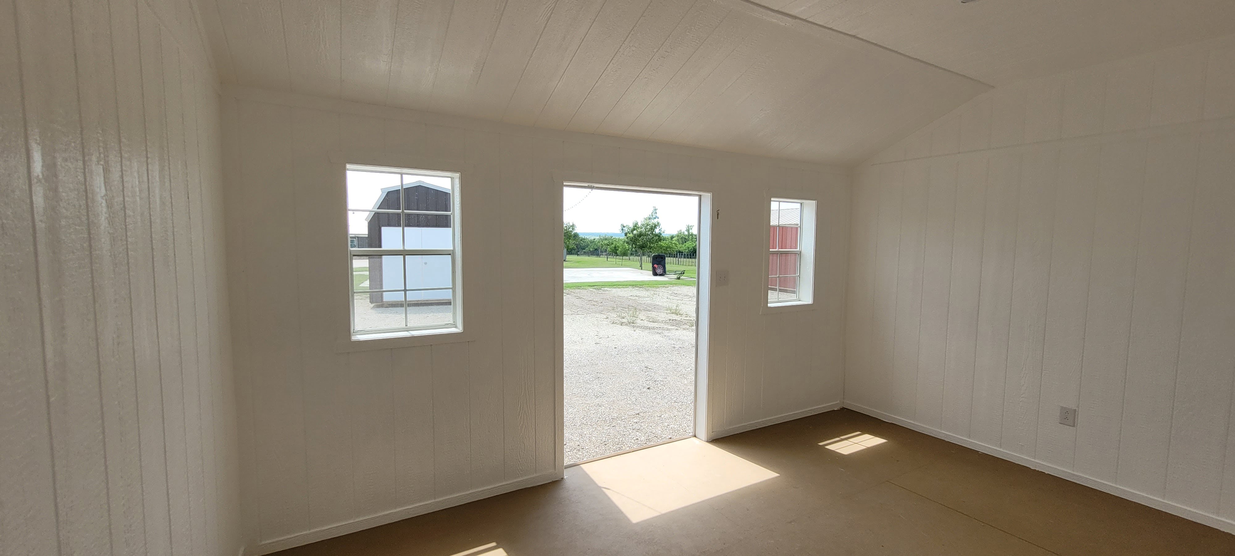 White Lofted Barn Interior